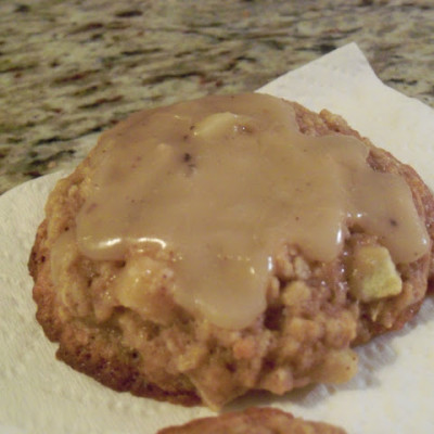 Chunky Apple Oatmeal Cookies with Brown Butter Frosting