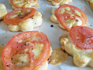 Tomato Cheese Tarts with Carmelized Onions