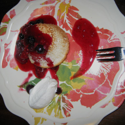 Easter Dessert: Angel Food Cupcakes with Berry Sauce and Vanilla Whipped Cream  